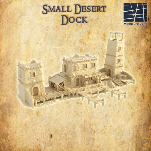 Small Desert Dock- Tabletop Terrain - 28 MM, Tabletop 3D Printed Terrain by MiniatureLand, Perfect for Wargaming and RPGs