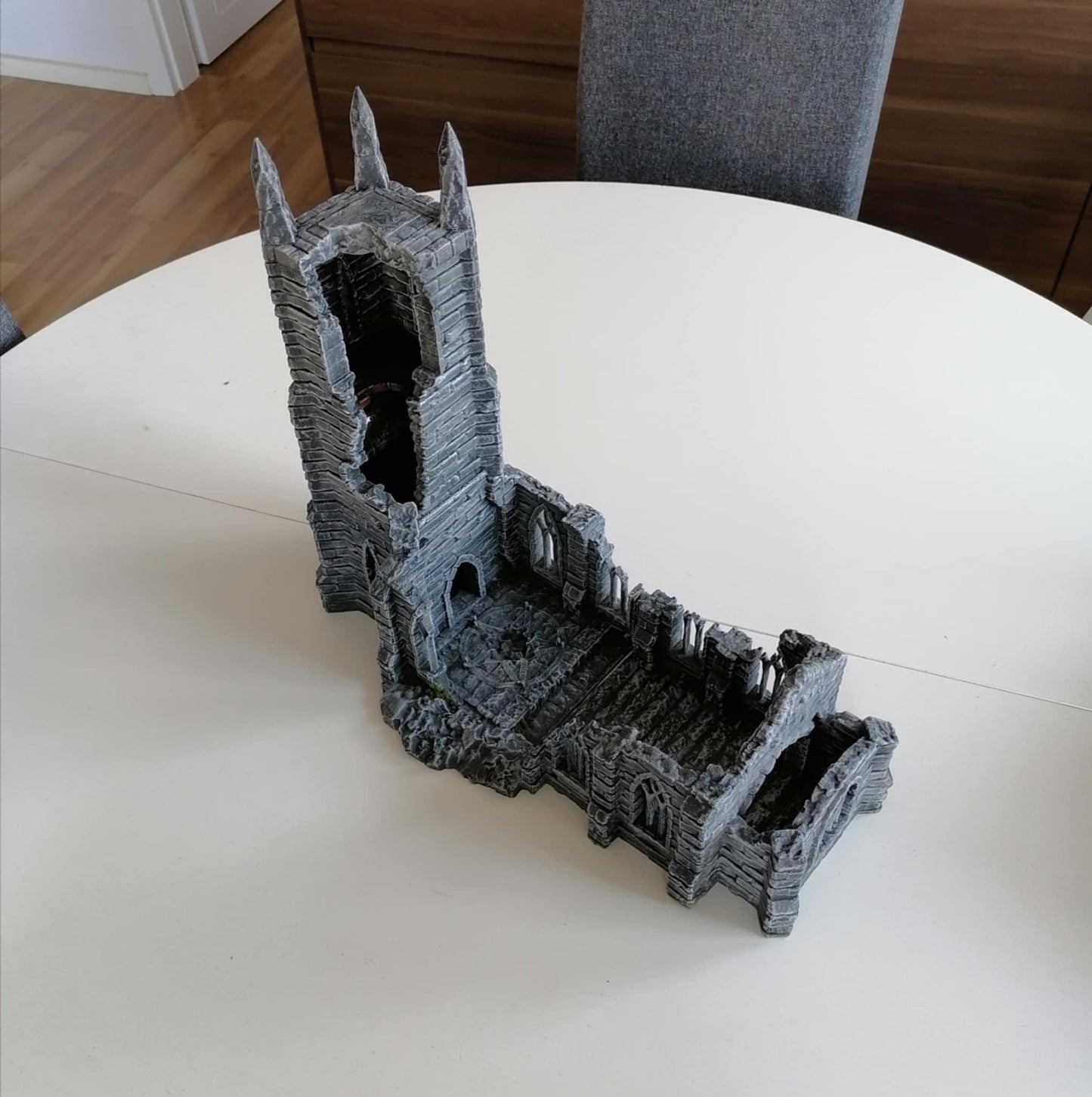 Ruined Cultist Church - Tabletop Terrain - 28 MM, Tabletop 3D Printed Terrain by MiniatureLand, Perfect for Wargaming and RPGs