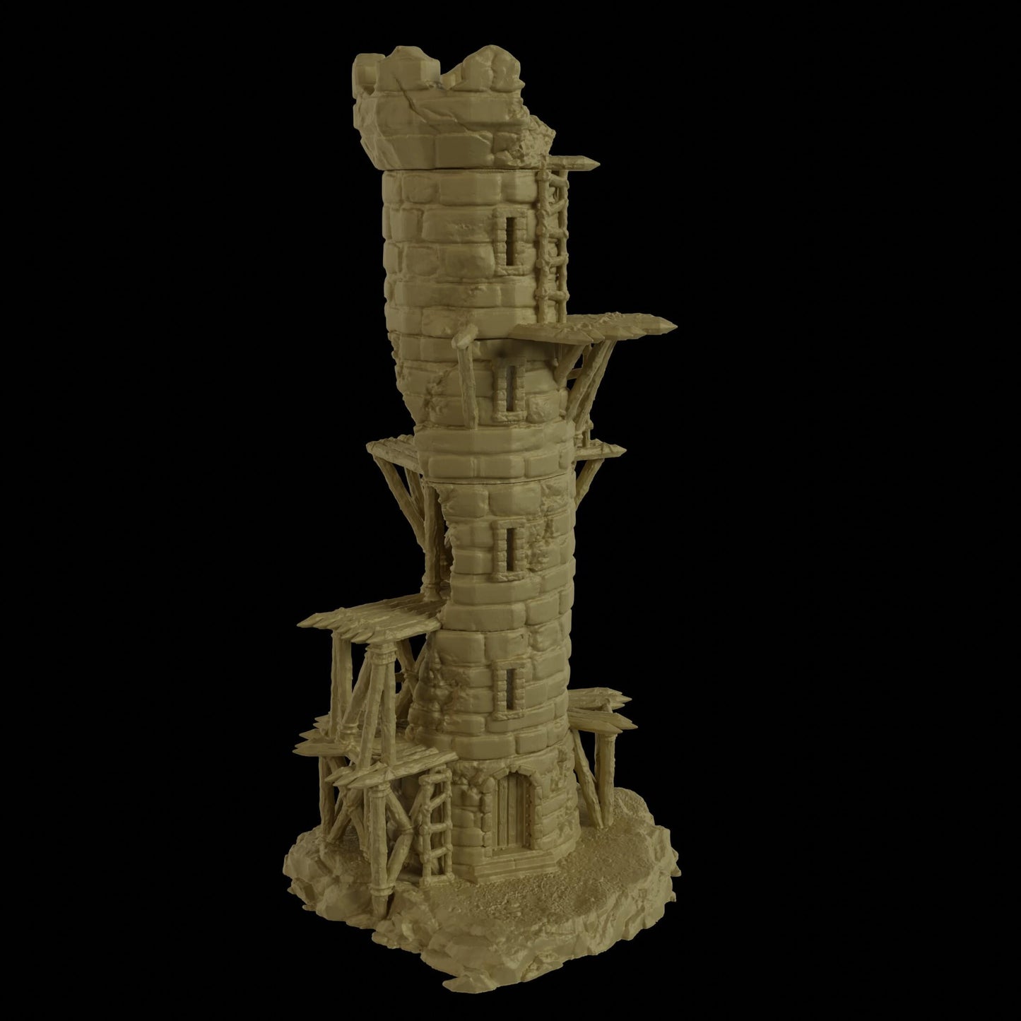 Infested Lookout Tower - Tabletop Terrain - 28 MM, Tabletop 3D Printed Terrain by MiniatureLand, Perfect for Wargaming and RPGs