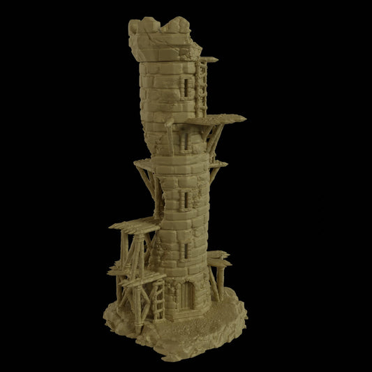 Infested Lookout Tower - Tabletop Terrain - 28 MM, Tabletop 3D Printed Terrain by MiniatureLand, Perfect for Wargaming and RPGs