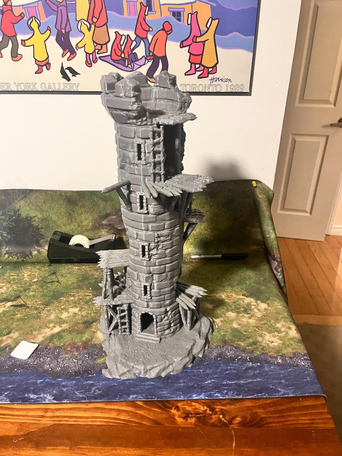 Infested Lookout Tower - Tabletop Terrain - 28 MM, Tabletop 3D Printed Terrain by MiniatureLand, Perfect for Wargaming and RPGs