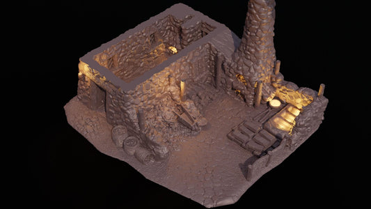 Smelter House - Tabletop Terrain - 28 MM, Tabletop 3D Printed Terrain by MiniatureLand, Perfect for Wargaming and RPGs