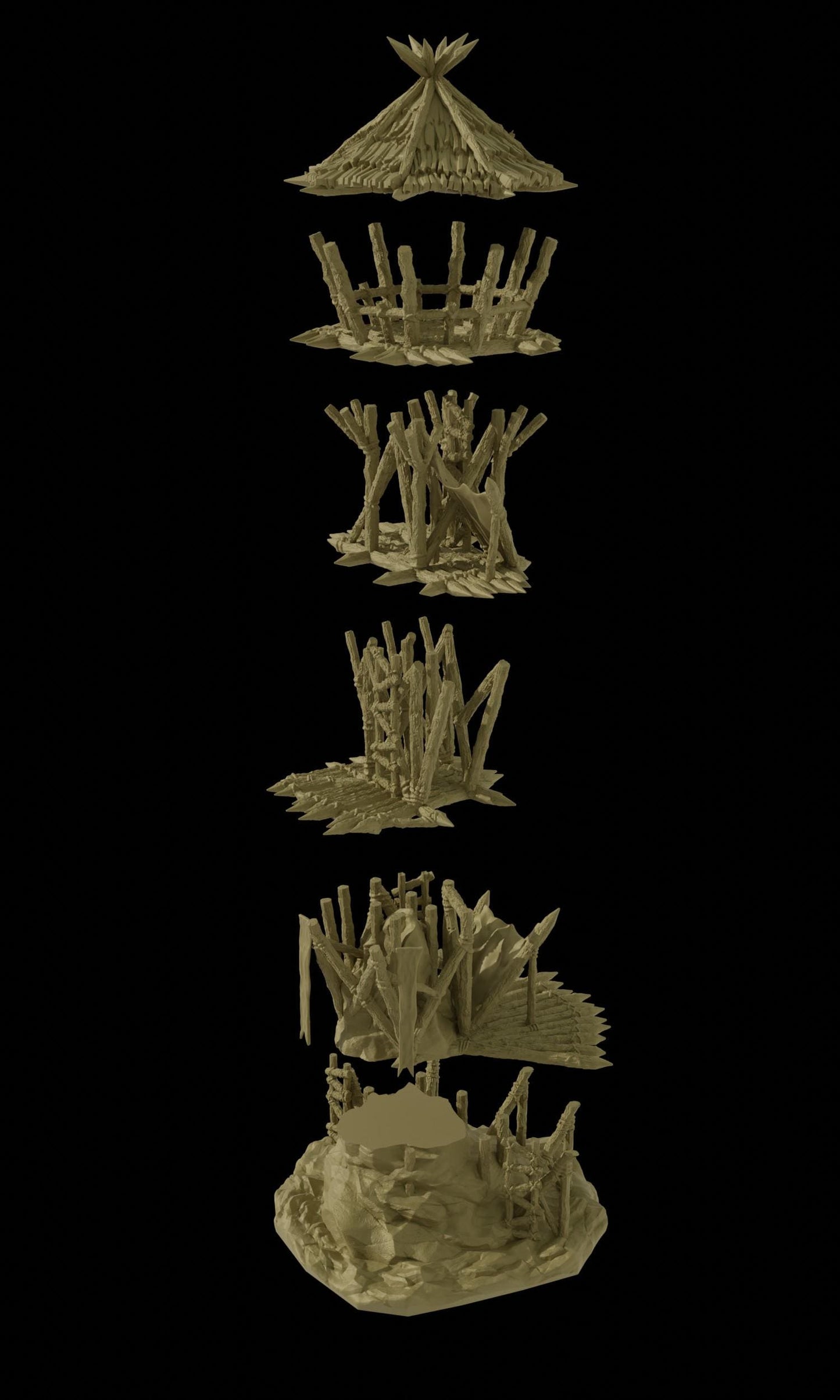 Goblin Watchtower - Tabletop Terrain - 28 MM, Tabletop 3D Printed Terrain by MiniatureLand, Perfect for Wargaming and RPGs