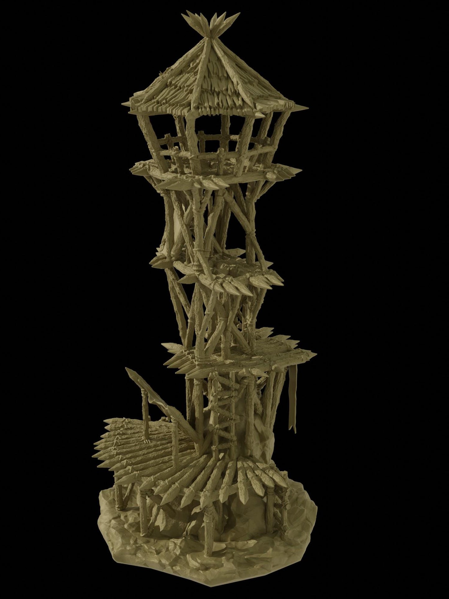 Goblin Watchtower - Tabletop Terrain - 28 MM, Tabletop 3D Printed Terrain by MiniatureLand, Perfect for Wargaming and RPGs