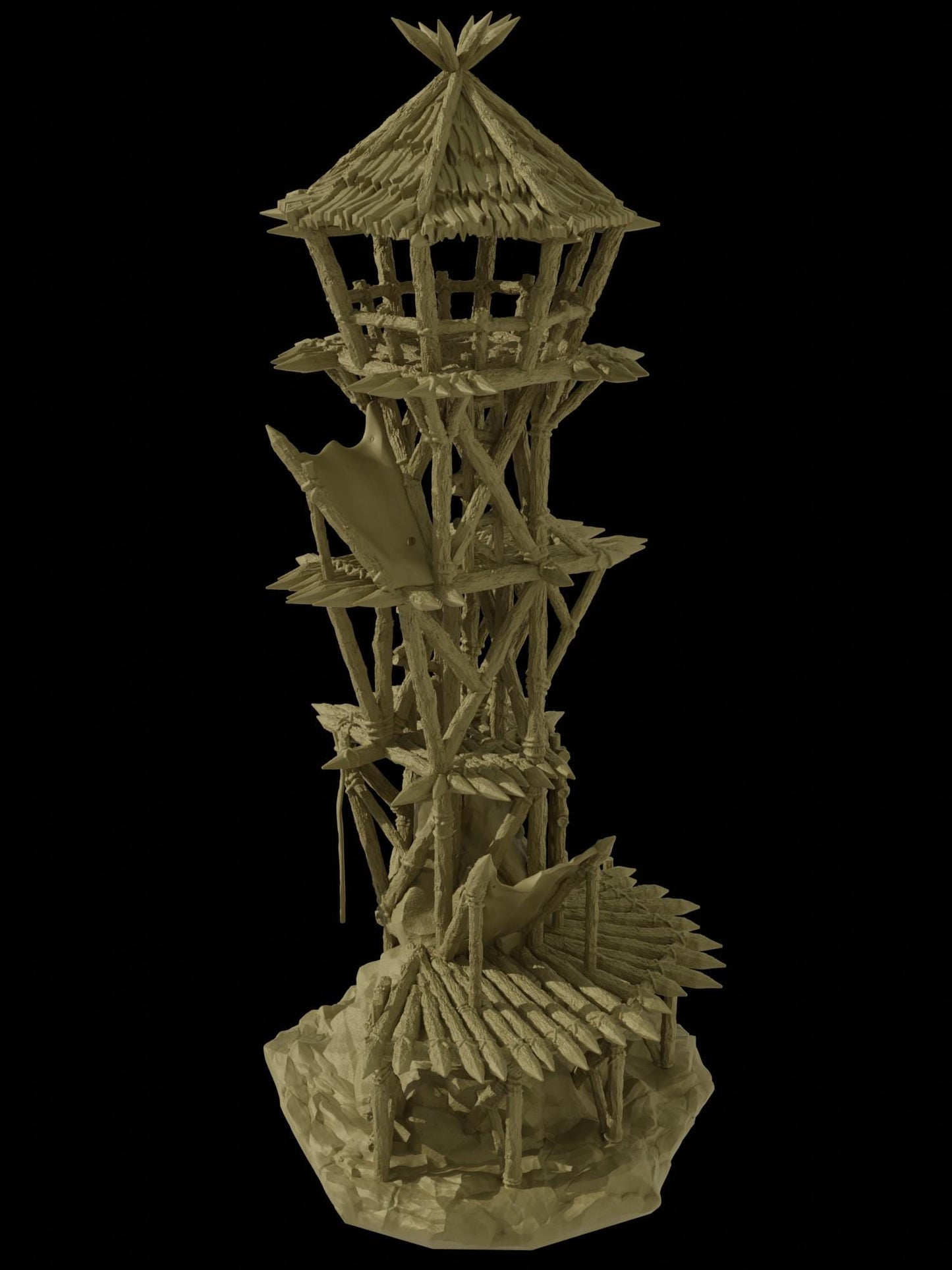Goblin Watchtower - Tabletop Terrain - 28 MM, Tabletop 3D Printed Terrain by MiniatureLand, Perfect for Wargaming and RPGs