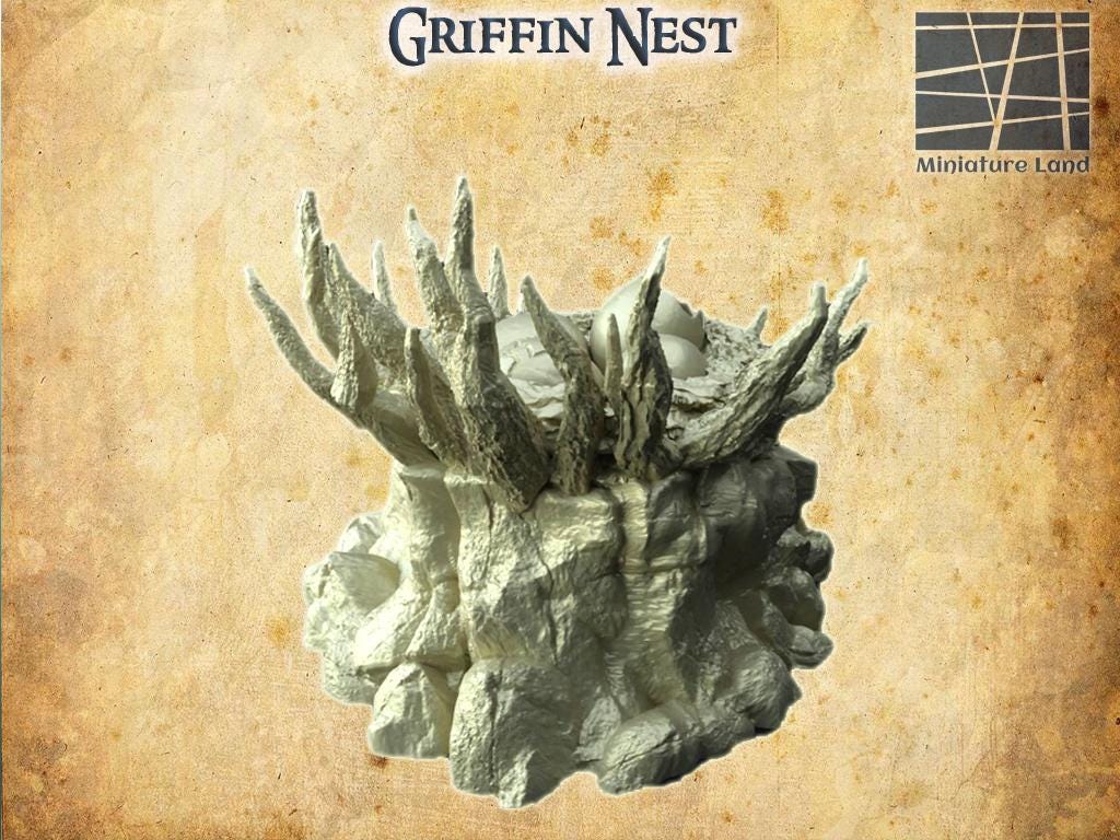 Griffin Nest - Tabletop Terrain - 28 MM, Tabletop 3D Printed Terrain by MiniatureLand, Perfect for Wargaming and RPGs