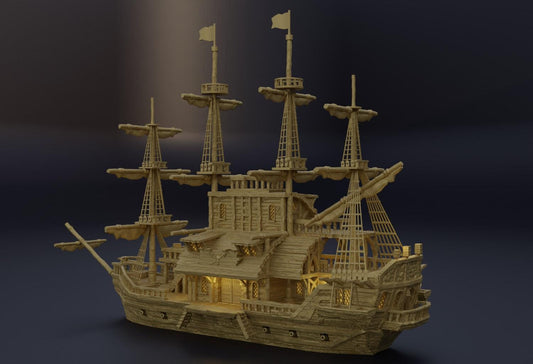 Floating Pirate Tavern- Tabletop Terrain - 28 MM Tabletop 3D Printed Terrain by MiniatureLand, Perfect for Wargaming and RPGs