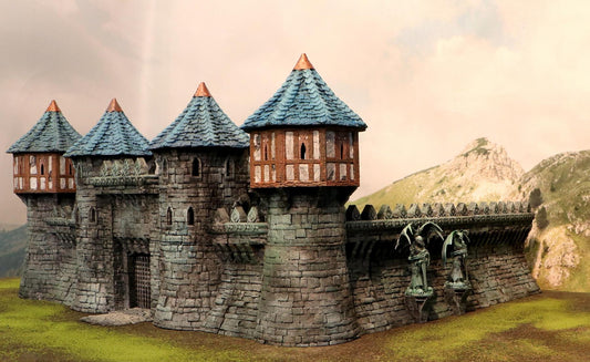 ARX RENOVATUR: 28mm Citadel Gate, Walls, & Corner Towers by GameScape3D - 3D Printed Tabletop Terrain, Perfect for Wargames