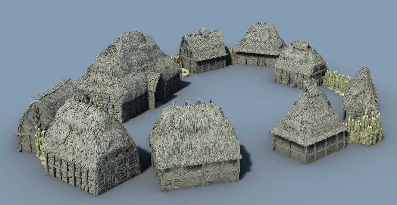 Eastlingham: Rural Peasant Hamlet by GameScape3D - 3D Printed Tabletop Terrain, Perfect for Wargames, Board Games, RPGs