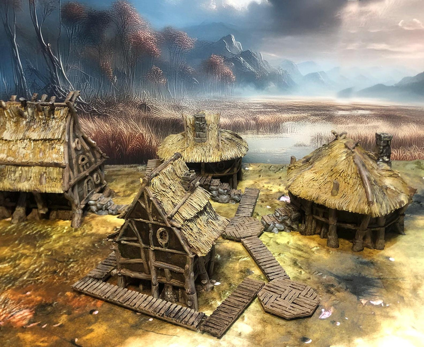 Halfling Swamp Village by GameScape3D - 3D Printed Tabletop Terrain, Perfect for Wargames, Board Games, RPGs