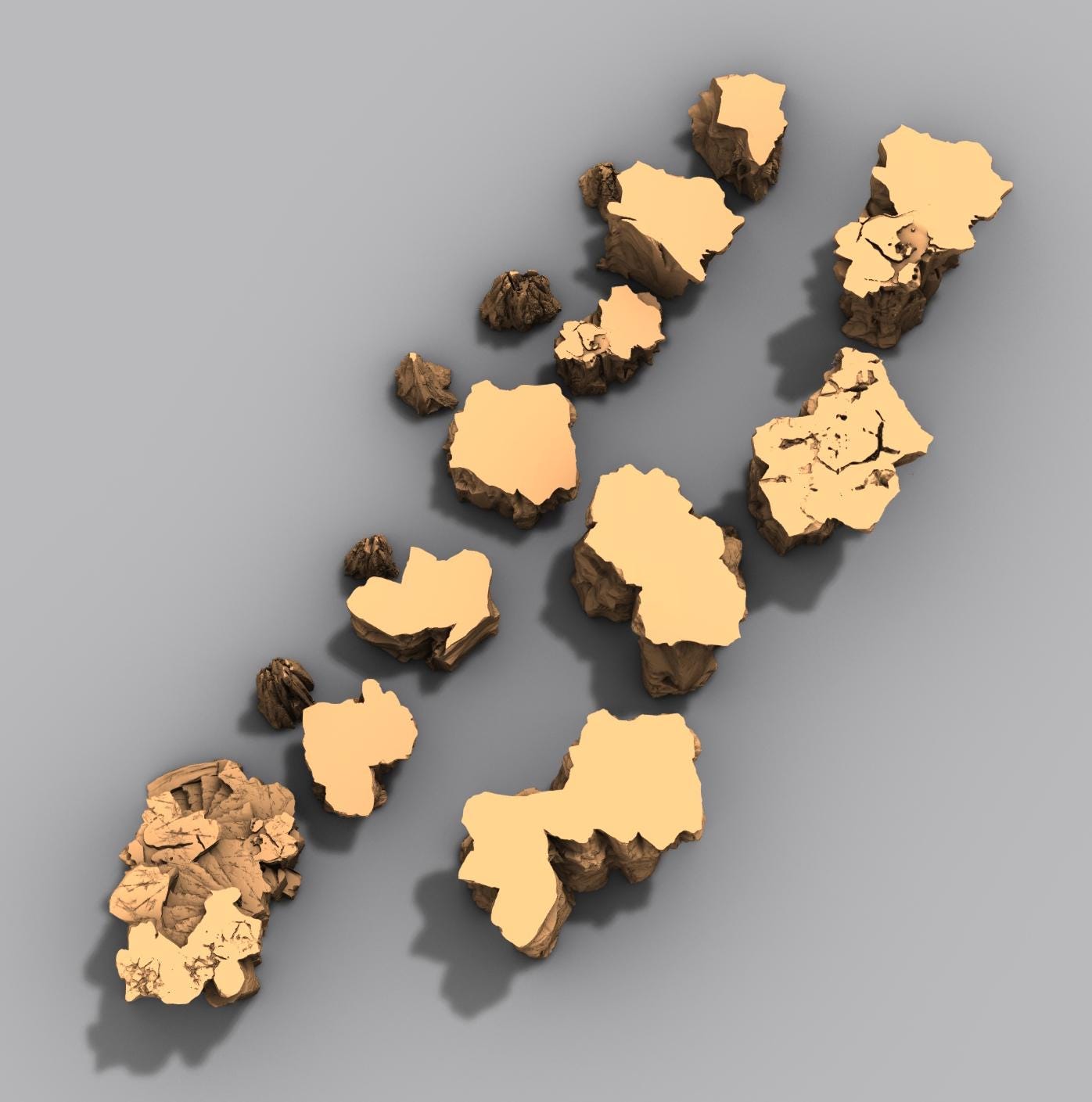 Stackable Apocalypse Buttes by GameScape3D - 3D Printed Tabletop Terrain, Perfect for Wargames, Board Games, Role Playing Games
