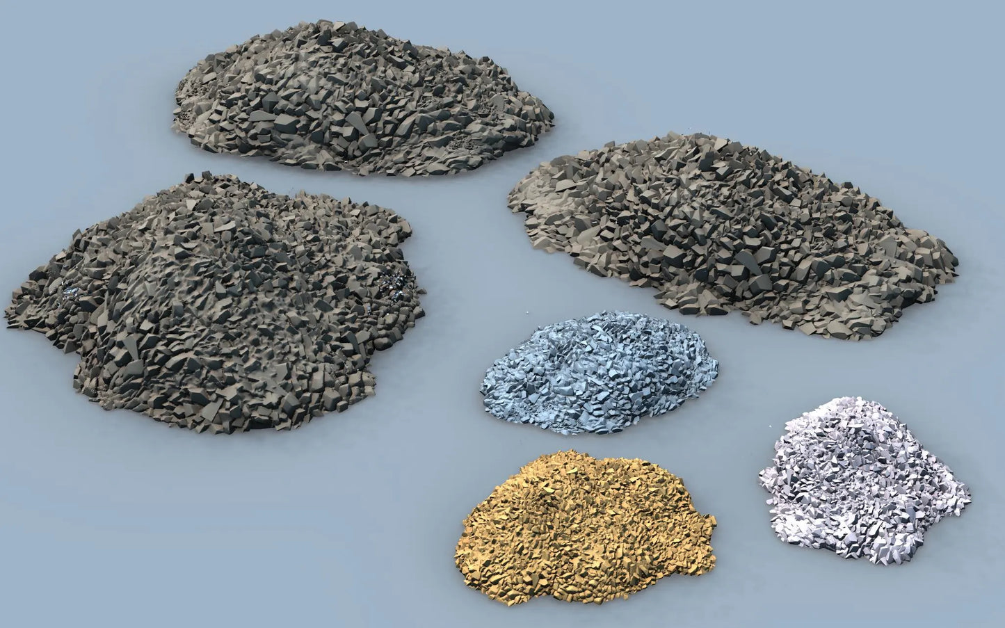 Mine Ore Rubble by GameScape3D - 3D Printed Tabletop Terrain, Perfect for Wargames, Board Games, RPGs