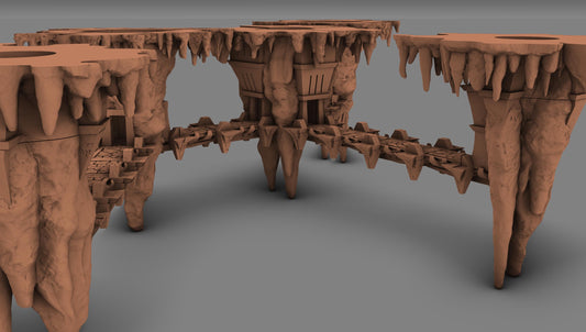 Fortified Stalactite & Bridge Compound by GameScape3D - 3D Printed Tabletop Terrain, Perfect for Wargames, Board Games, Role Playing Games