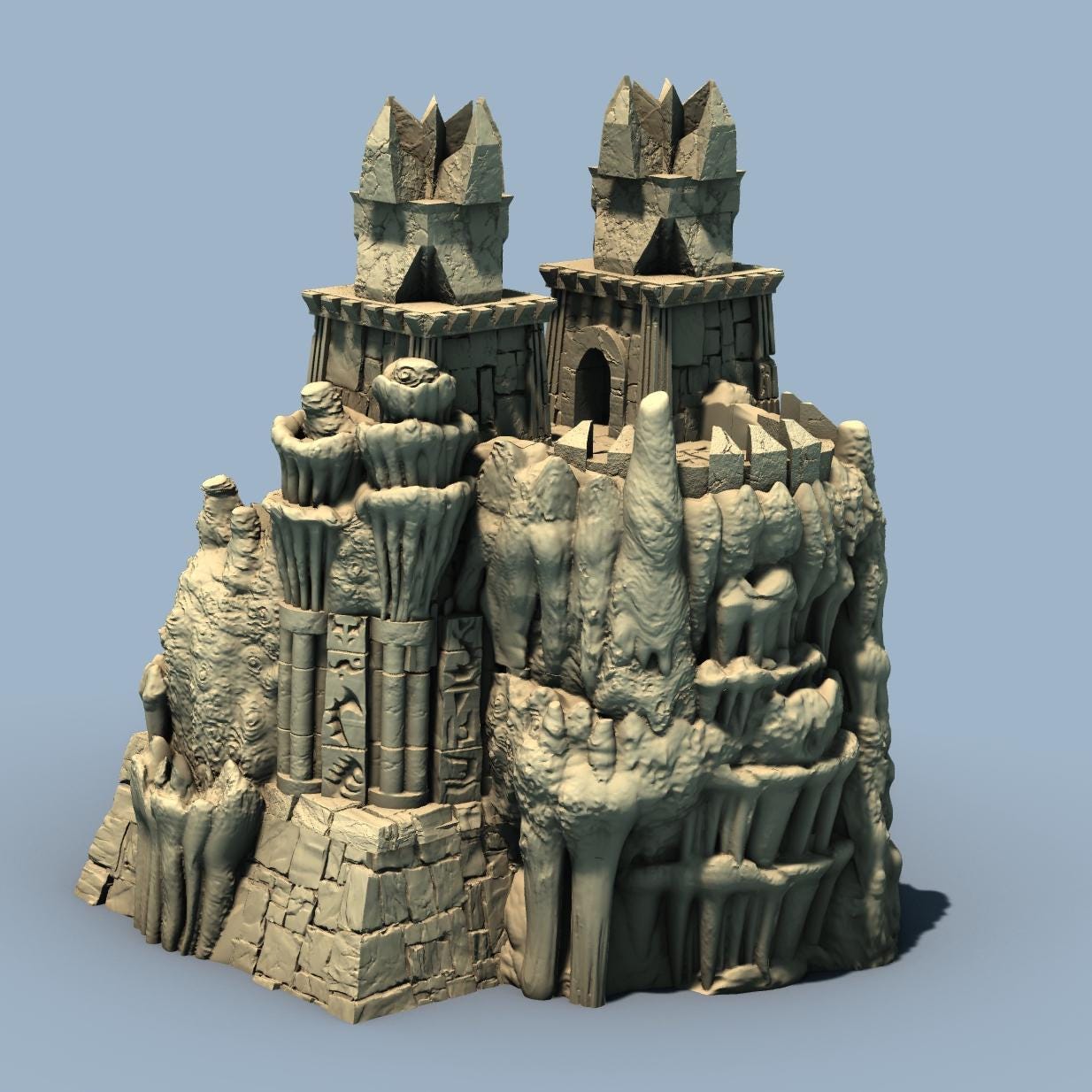 Small Underdark Keep by GameScape3D - 3D Printed Tabletop Terrain, Perfect for Wargames, Board Games, Role Playing Games
