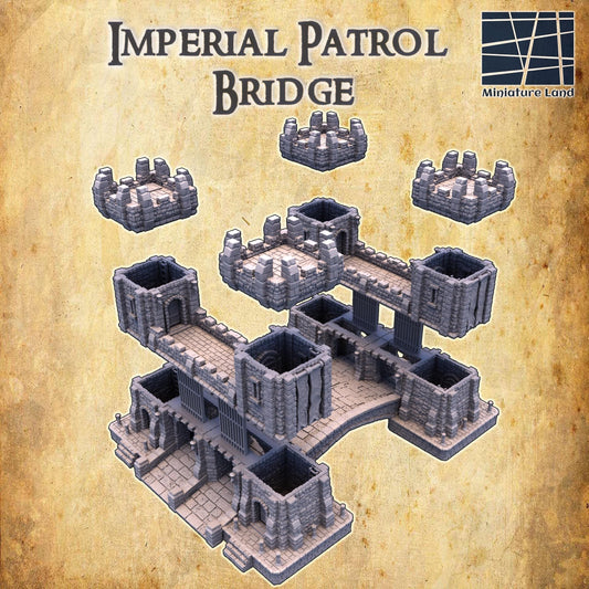 Imperial Patrol Bridge - Tabletop Terrain - 28 MM, Tabletop 3D Printed Terrain by MiniatureLand, Perfect for Wargaming and RPGs