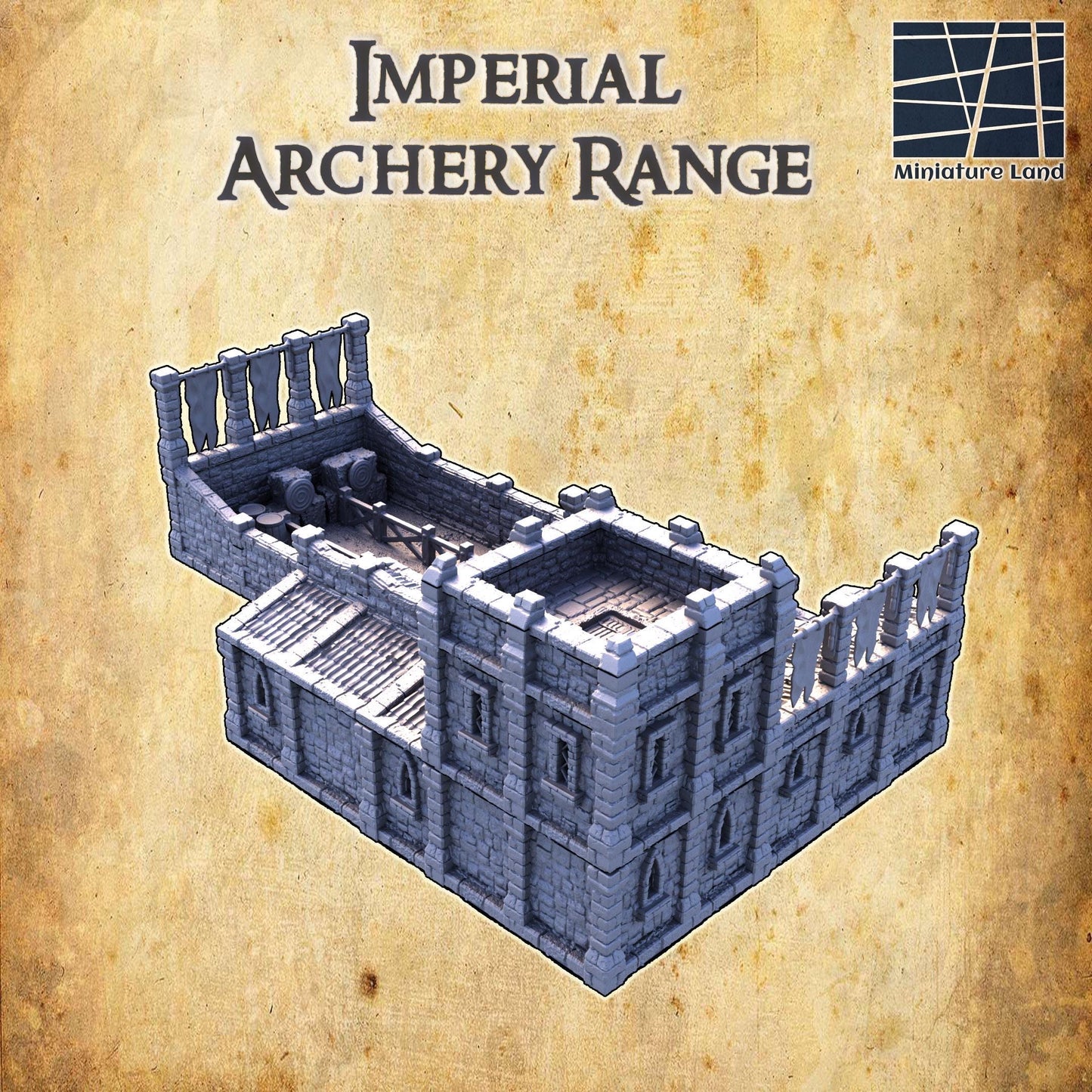 Imperial Archery Range - Tabletop Terrain - 28 MM, Tabletop 3D Printed Terrain by MiniatureLand, Perfect for Wargaming and RPGs