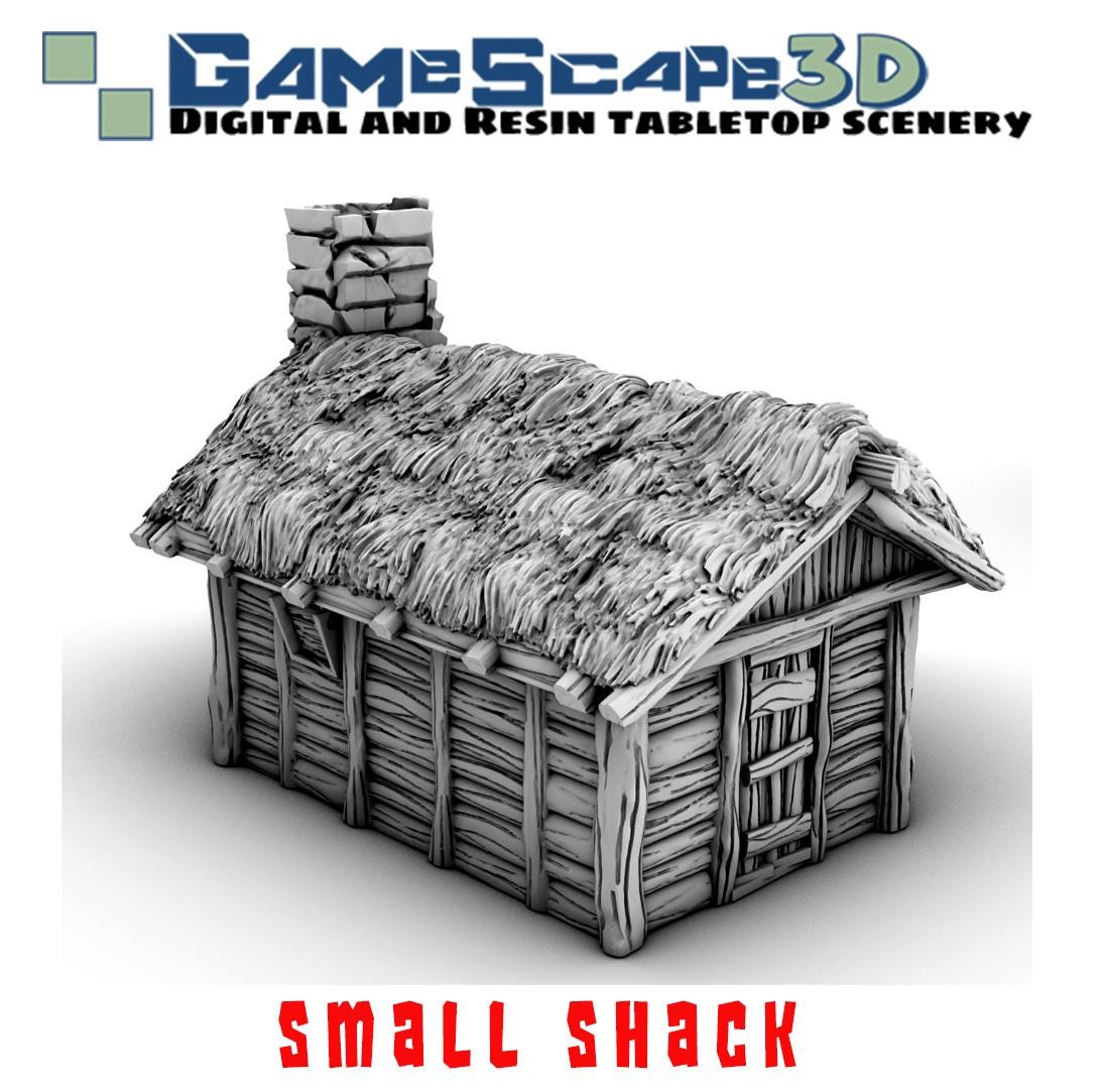 Small Shack by GameScape3D - 3D Printed Tabletop Terrain, Perfect for Wargames, Board Games, RPGs