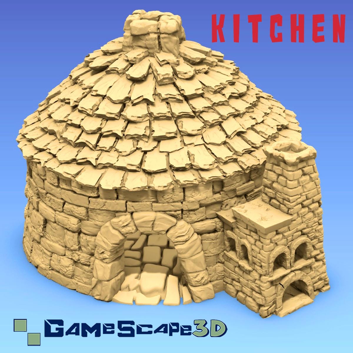 Kitchen & Oven by GameScape3D - 3D Printed Tabletop Terrain, Perfect for Wargames, Board Games, RPGs