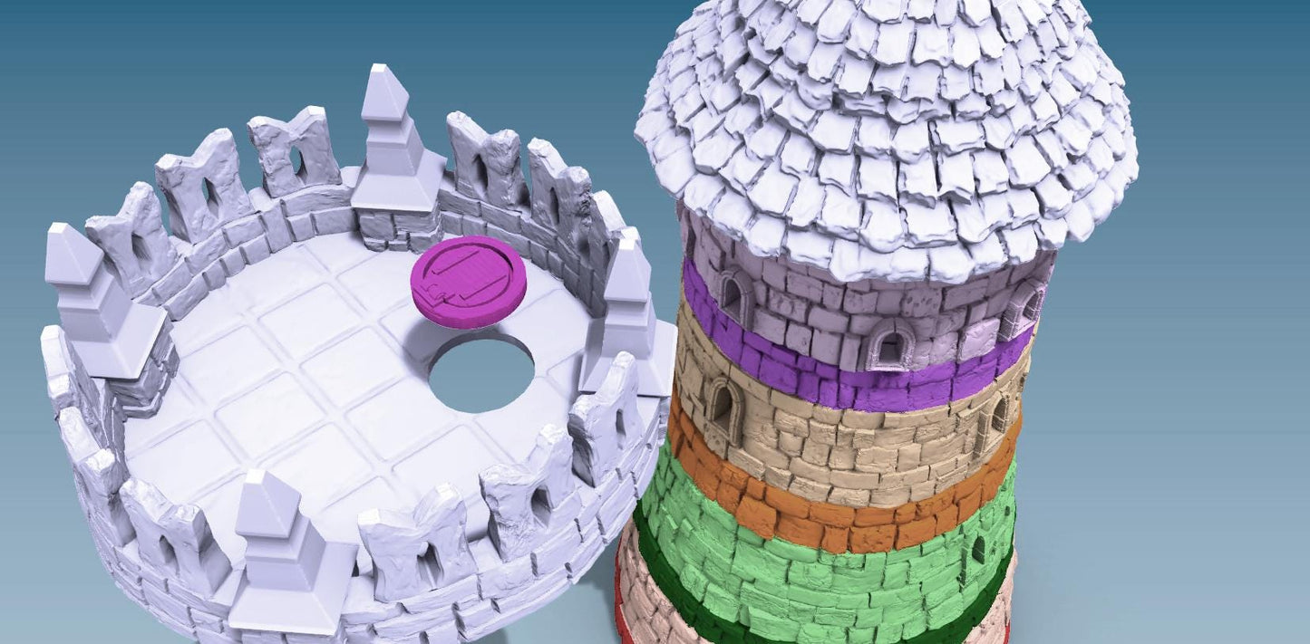 Watchtower with Ladder Access by GameScape3D - 3D Printed Tabletop Terrain, Perfect for Wargames, Board Games, RPGs