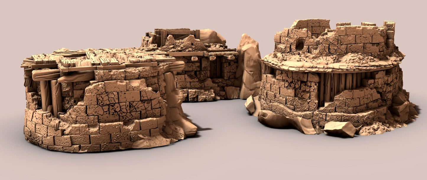 Badland Orc Houses - 28mm 3D Printed Tabletop Terrain, Perfect for Wargames, Board Games, Role Playing Games
