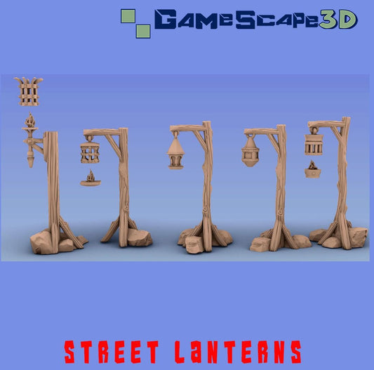 Street Lamps Town and City Scatter Terrain by GameScape3D - 3D Printed Tabletop Terrain, Perfect for Wargames, Board Games, RPGs