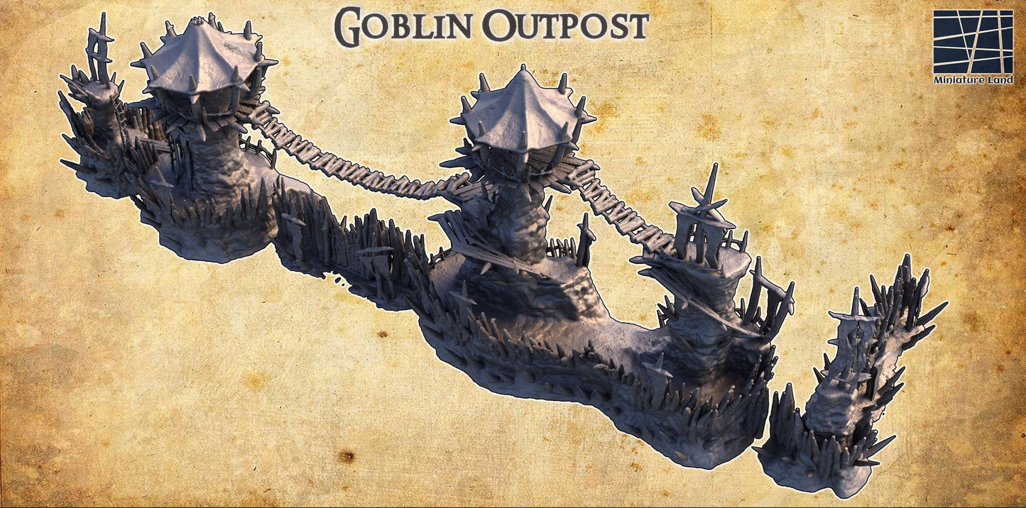 Goblin Outpost - Tabletop Terrain - 28 MM, Tabletop 3D Printed Terrain by MiniatureLand, Perfect for Wargaming and RPGs