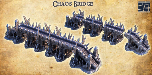 Chaos Bridge - Tabletop Terrain - 28 MM, Tabletop 3D Printed Terrain by MiniatureLand, Perfect for Wargaming and RPGs