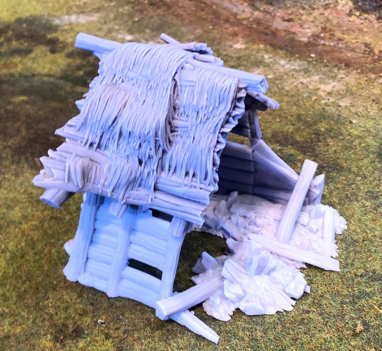 Wood Shack Ruin 1 by GameScape3D - 3D Printed Tabletop Terrain, Perfect for Wargames, Role playing games, Tabletop games