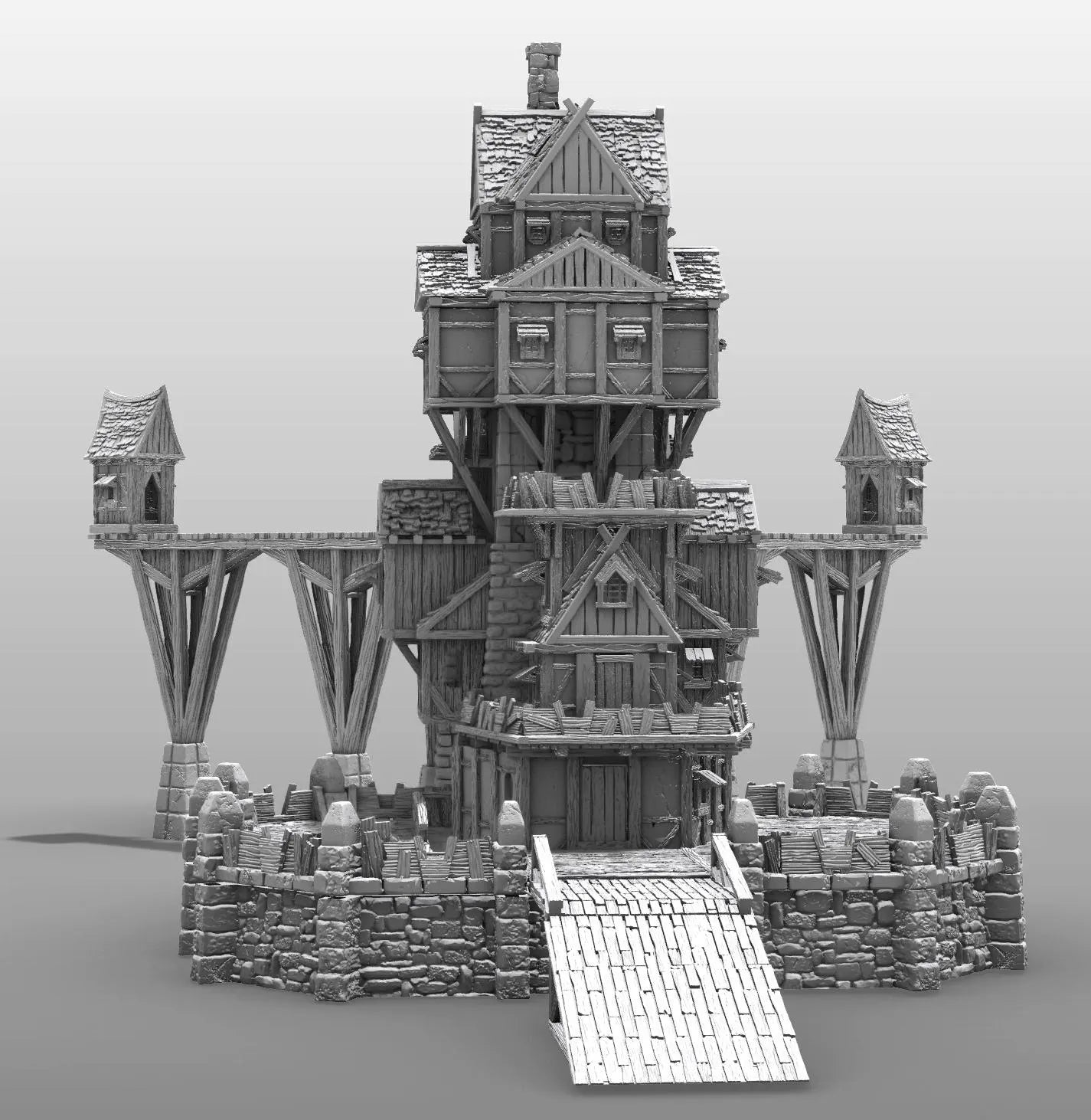 Enormous Tower Manor by GameScape3D - 3D Printed Tabletop Terrain, Perfect for Wargames, Role playing games, Tabletop games