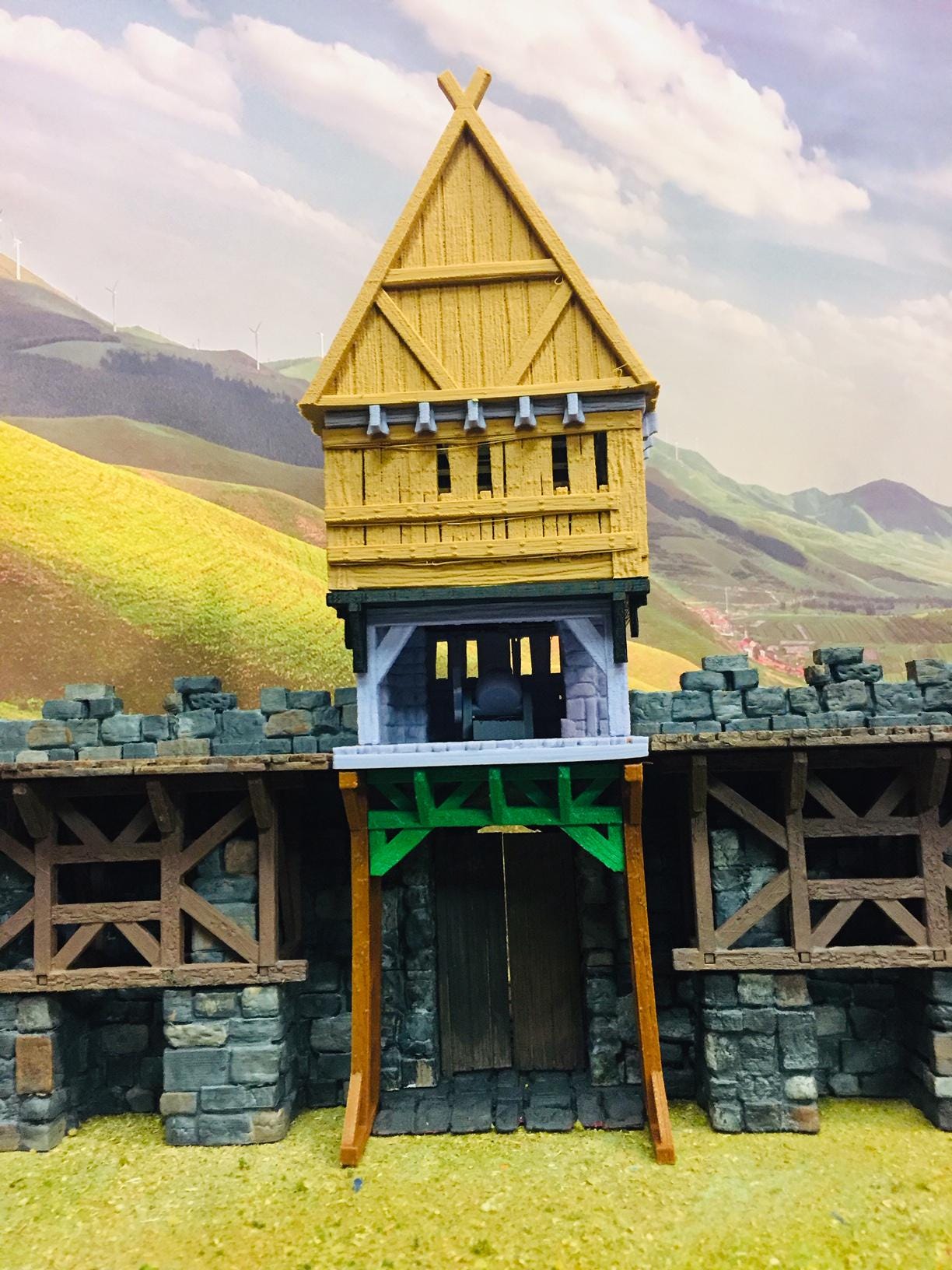 Citadel Walls, Gatehouse (Ballista and Oil Pour), & Towers by GameScape3D - 3D Printed Tabletop Terrain, Perfect for Wargames