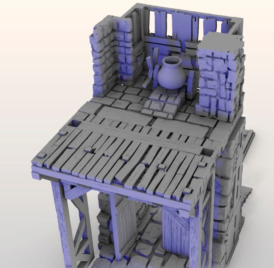 Citadel Walls, Gatehouse (Ballista and Oil Pour), & Towers by GameScape3D - 3D Printed Tabletop Terrain, Perfect for Wargames