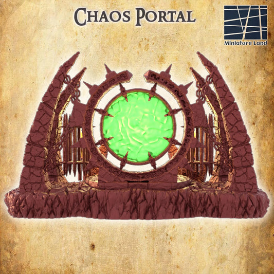 Chaos Portal - Tabletop Terrain - 28 MM, Tabletop 3D Printed Terrain by MiniatureLand, Perfect for Wargaming and RPGs