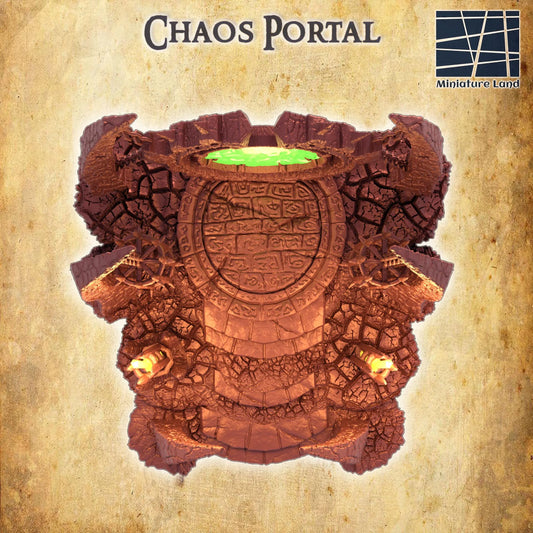 Chaos Portal - Tabletop Terrain - 28 MM, Tabletop 3D Printed Terrain by MiniatureLand, Perfect for Wargaming and RPGs