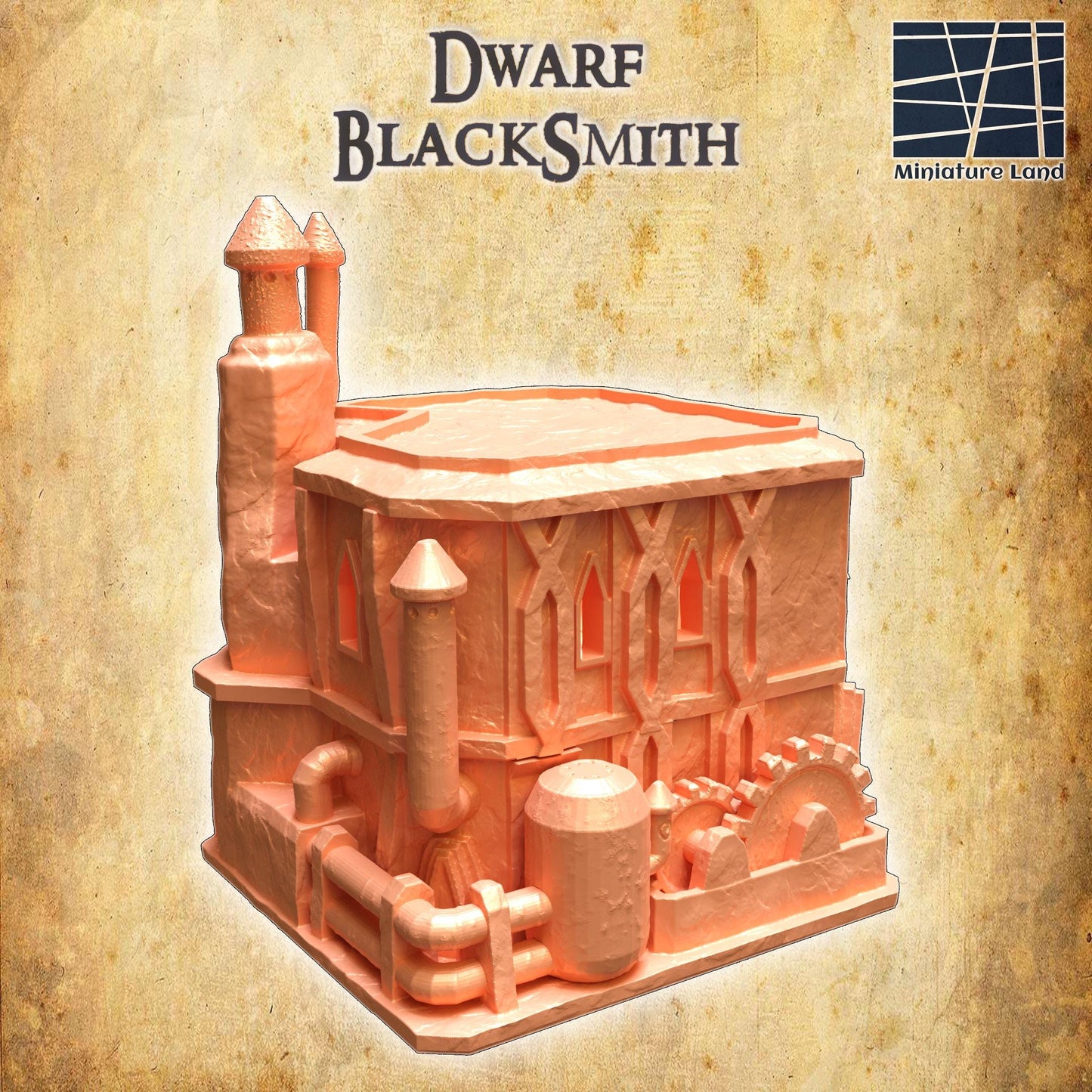 Dwarf Scrapyard - Tabletop Terrain - 28 MM, Tabletop 3D Printed Terrain by MiniatureLand, Perfect for Wargaming and RPGs