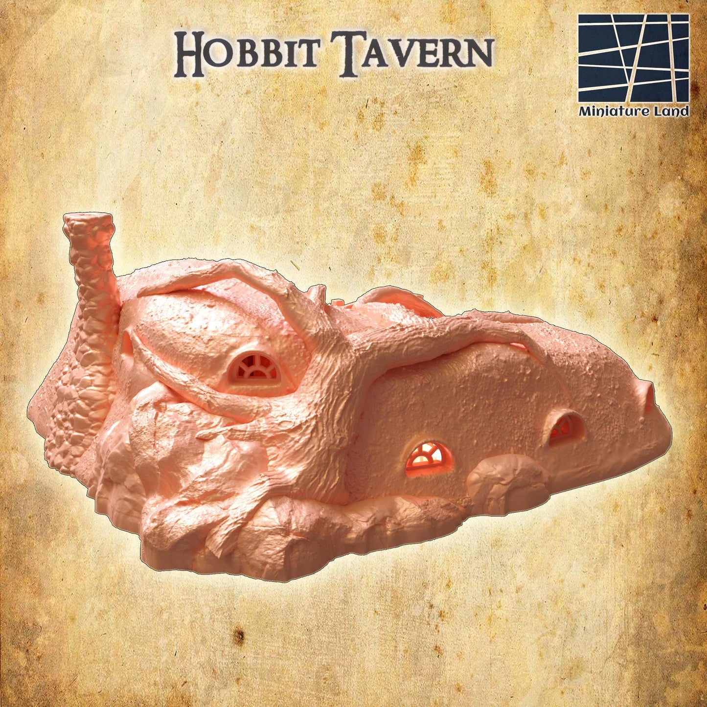 Hobbit Tavern - Tabletop Terrain - 28 MM, Tabletop 3D Printed Terrain by MiniatureLand, Perfect for Wargaming and RPGs