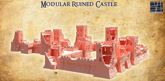 Modular Ruined Castle - Tabletop Terrain - 28 MM, Tabletop 3D Printed Terrain by MiniatureLand, Perfect for Wargaming and RPGs