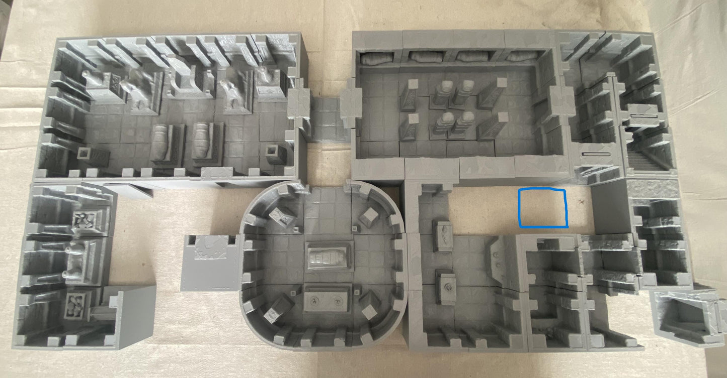 Modular Desert Tomb - Tabletop Terrain - 28 MM 3D Printed Terrain by MiniatureLand, Perfect for Wargaming and RPGs