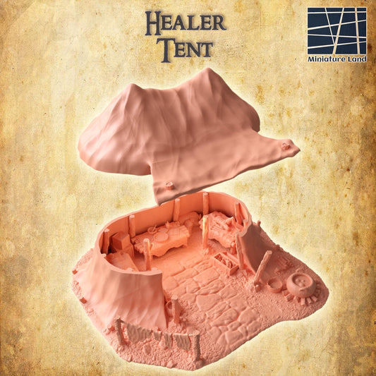 Healer Tent - Tabletop Terrain - 28 MM, Tabletop 3D Printed Terrain by MiniatureLand, Perfect for Wargaming and RPGs