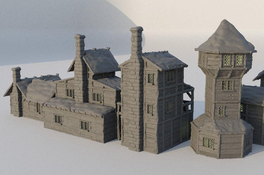 Winter Forest Village - Tabletop Terrain - 28 MM, Tabletop 3D Printed Terrain by MiniatureLand, Perfect for Wargaming and RPGs