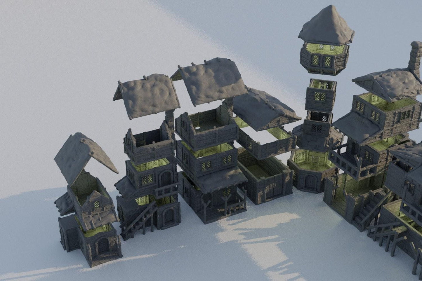 Winter Forest Village - Tabletop Terrain - 28 MM, Tabletop 3D Printed Terrain by MiniatureLand, Perfect for Wargaming and RPGs