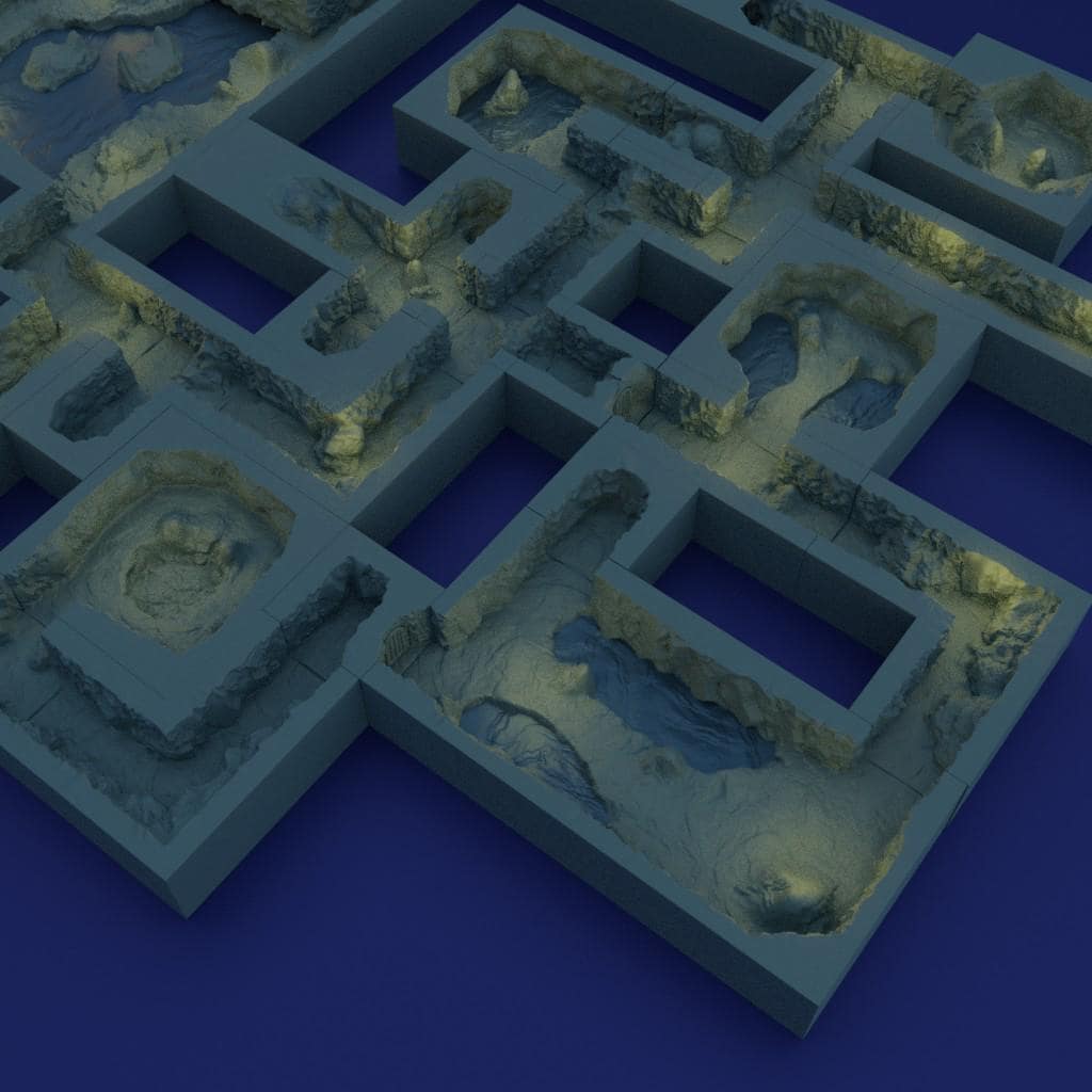 Sunken Underground Passage - Tabletop Terrain - 28 MM Tabletop 3D Printed Terrain by MiniatureLand, Perfect for Wargaming and RPGs