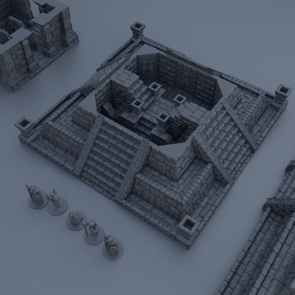 Small Jungle Temple - Tabletop Terrain - 28 MM, Tabletop 3D Printed Terrain by MiniatureLand, Perfect for Wargaming and RPGs