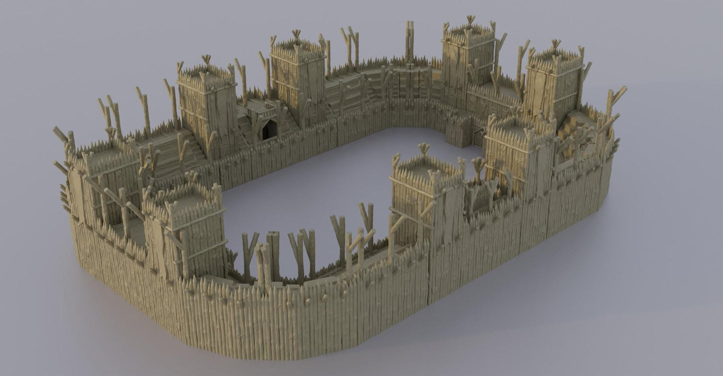 Modular Wooden Arena - Tabletop Terrain - 28 MM, Tabletop 3D Printed Terrain by MiniatureLand, Perfect for Wargaming and RPGs