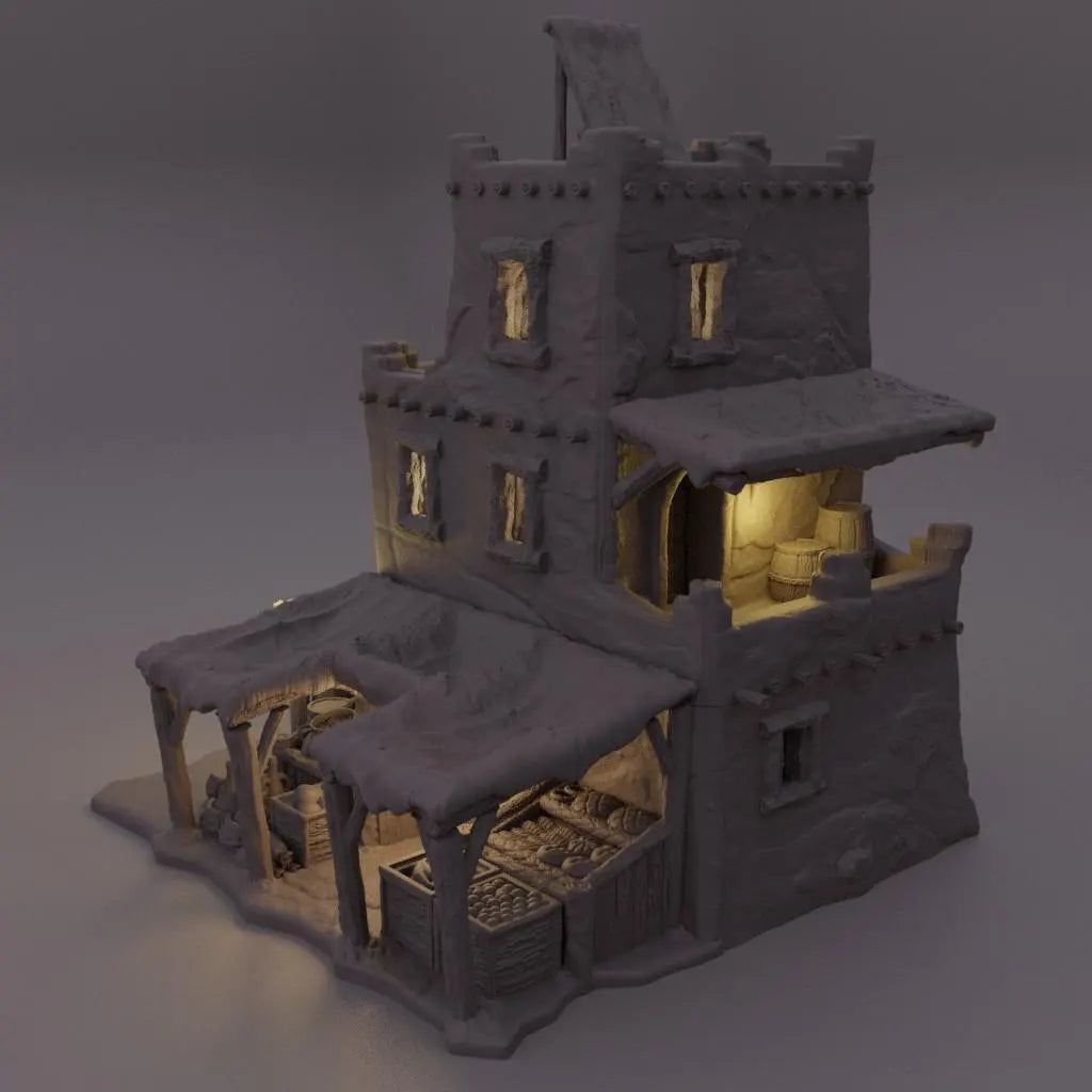 Arabian Merchant House - Tabletop Terrain - 28 MM Tabletop 3D Printed Terrain by MiniatureLand, Perfect for Wargaming and RPGs