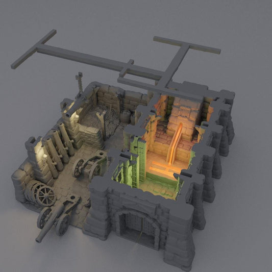 Medieval Cannon Forge - Tabletop Terrain - 28 MM, Tabletop 3D Printed Terrain by MiniatureLand, Perfect for Wargaming and RPGs