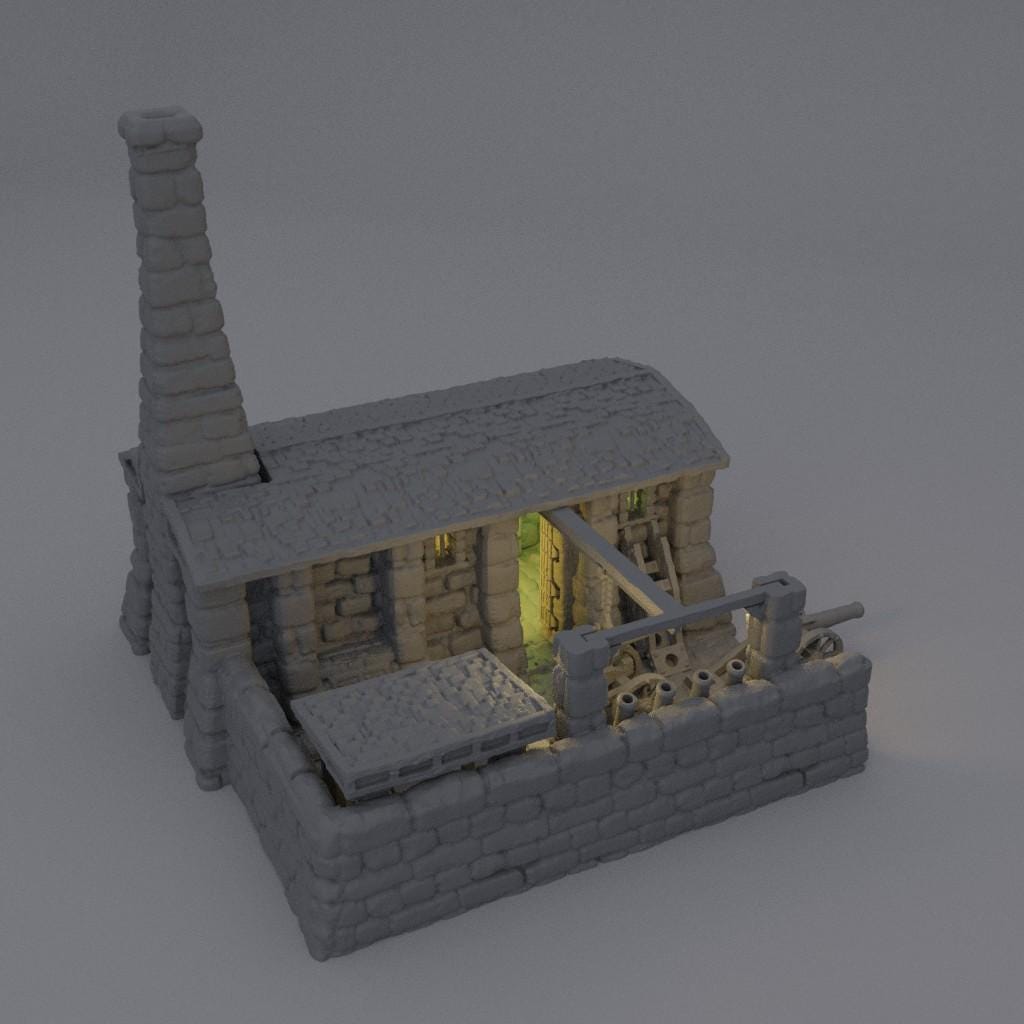 Medieval Cannon Forge - Tabletop Terrain - 28 MM, Tabletop 3D Printed Terrain by MiniatureLand, Perfect for Wargaming and RPGs