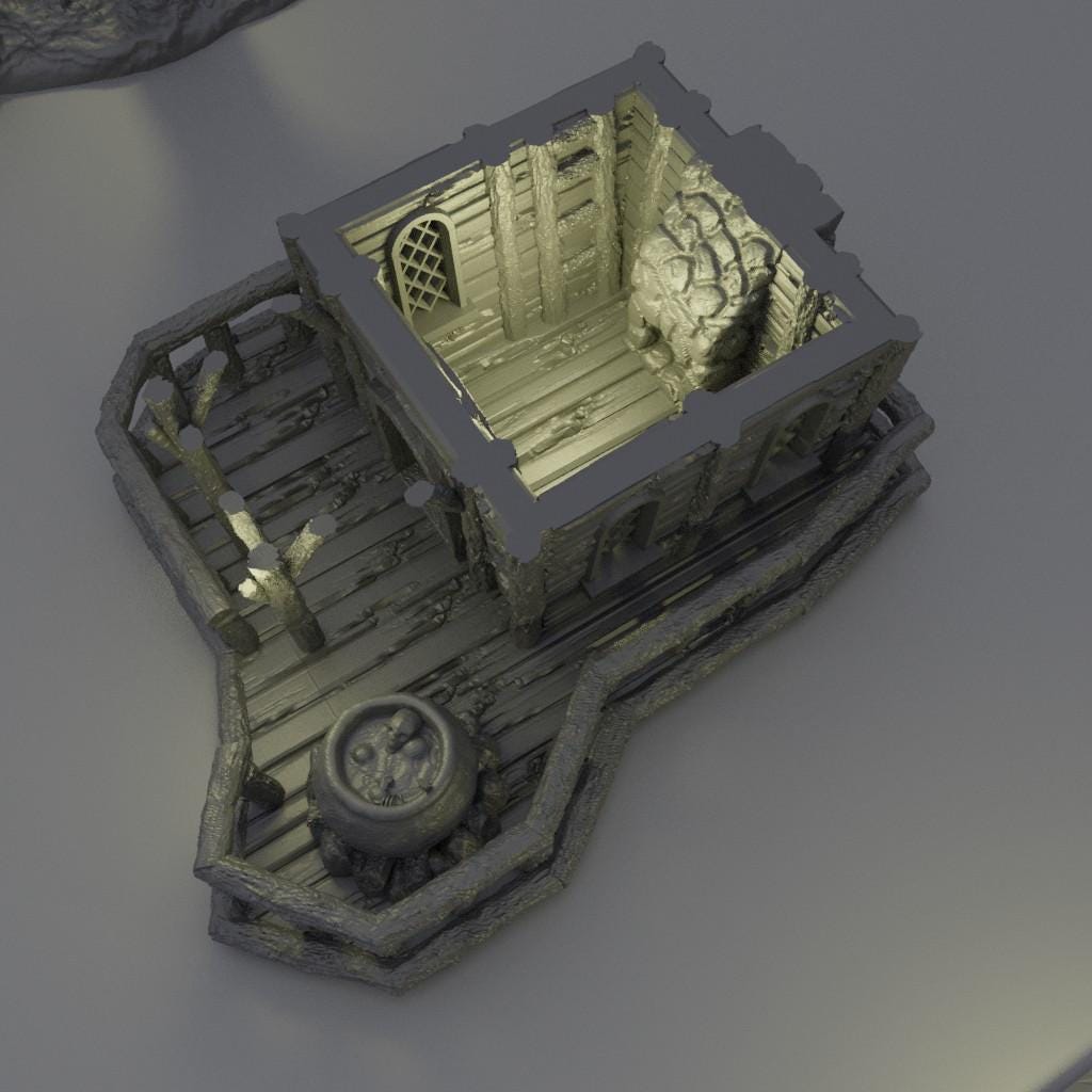 Witch Hut - Tabletop Terrain - 28 MM, Tabletop 3D Printed Terrain by MiniatureLand, Perfect for Wargaming and RPGs