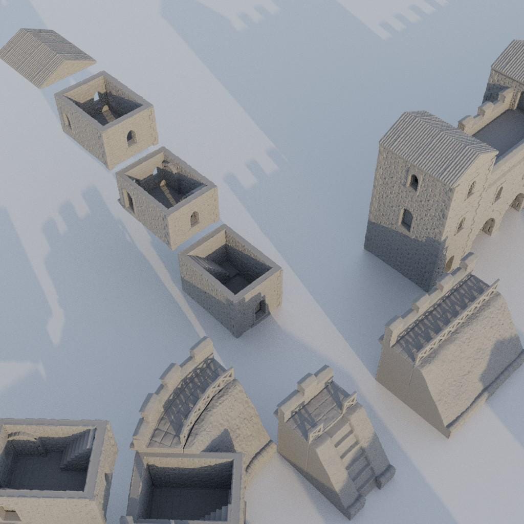 Roman Fort - Tabletop Terrain - 28 MM, Tabletop 3D Printed Terrain by MiniatureLand, Perfect for Wargaming and RPGs