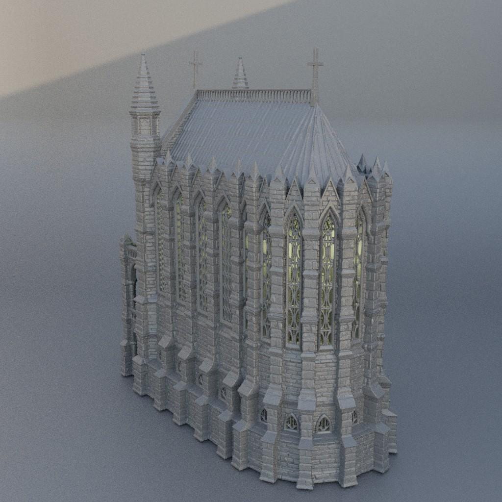 Reliquary Chapel - Tabletop Terrain - 28 MM, Tabletop 3D Printed Terrain by MiniatureLand, Perfect for Wargaming and RPGs