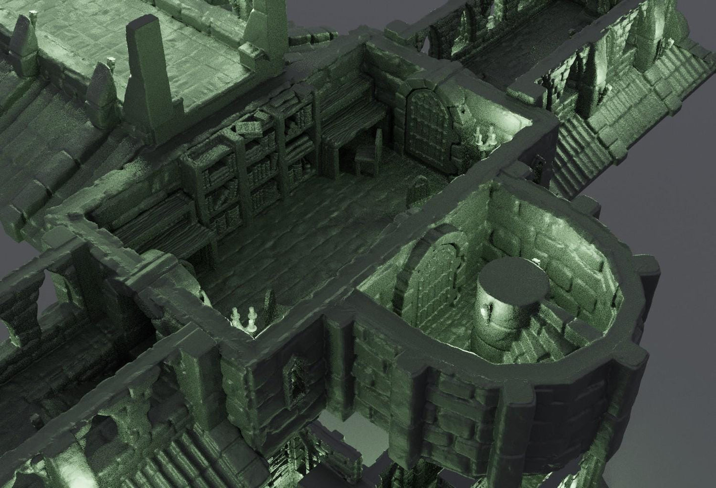 Grand Library - Tabletop Terrain - 28 MM, Tabletop 3D Printed Terrain by MiniatureLand, Perfect for Wargaming and RPGs